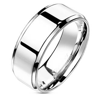 Ocelový prsten lesklý, šíře 8 mm