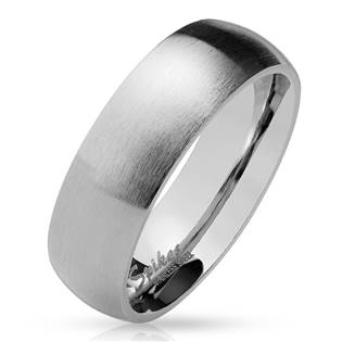 Ocelový prsten matný, šíře 6 mm