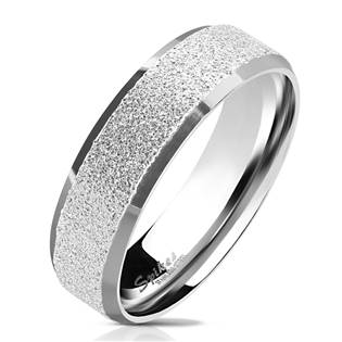 Ocelový prsten pískovný, šíře 6 mm