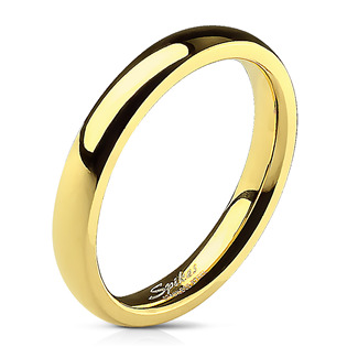 Ocelový prsten pozlacený, š. 3 mm