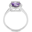 Ocelový prsten s fialovým kamenem 