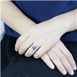 Ocelový prsten s fialovým kamínkem 