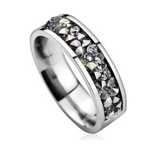 Ocelový prsten s krystaly Crystals from Swarovski®, CRYSTAL CAL