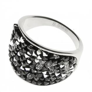 Ocelový prsten s krystaly Crystals from Swarovski®, PEPPER