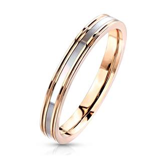 Ocelový prsten s perletí