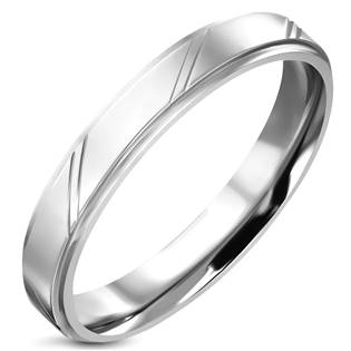 Ocelový prsten s pruhy