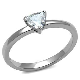 Ocelový prsten s trojúhelníkovým kamenem