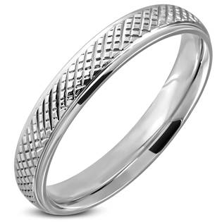 Ocelový prsten šíře 4 mm, vel. 52