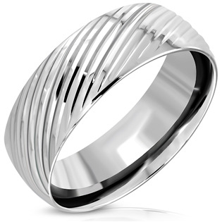 Ocelový prsten, šíře 8 mm