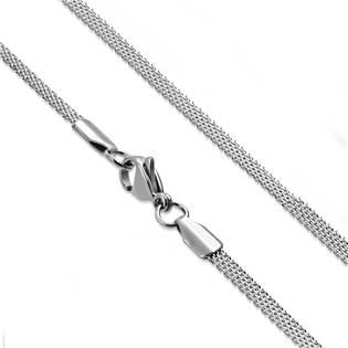 Ocelový řetízek plochý, šíře 3 mm, délka 45 cm