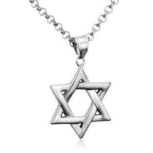 Ocelový řetízek s přívěškem - Davidova židovská hvězda