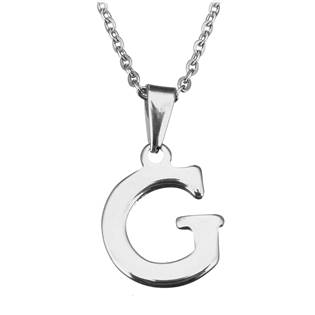 Ocelový řetízek s přívěškem iniciála "G"