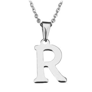 Ocelový řetízek s přívěškem iniciála "R"