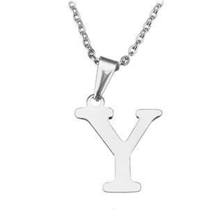 Ocelový řetízek s přívěškem iniciála "Y"