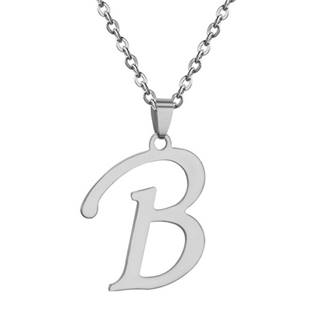 Ocelový řetízek s přívěškem iniciálou B