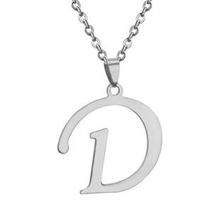 Ocelový řetízek s přívěškem iniciálou D
