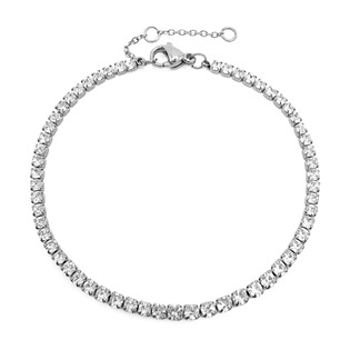 Ocelový štrasový tenisový náramek CRYSTAL
