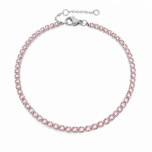 Ocelový štrasový tenisový náramek ROSE