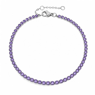 Ocelový štrasový tenisový náramek VIOLET
