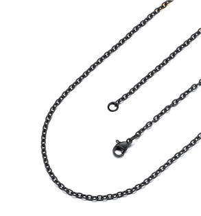 Očkový řetízek černý, tl. 2 mm, délka 45 cm