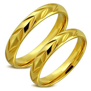OPR0024 Zlacené ocelové snubní prsteny - pár