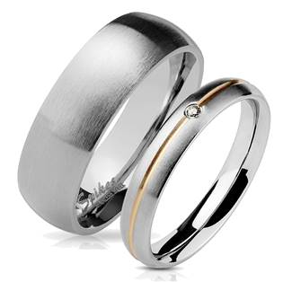 OPR0028-GD Ocelové snubní prsteny  - pár