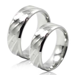 OPR0060 Ocelové snubní prsteny - pár 