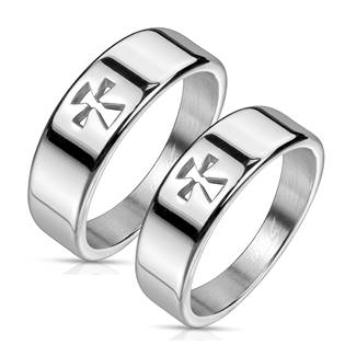 OPR0115 Ocelové prsteny templářský kříž - pár