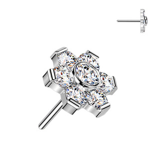 Ozdobná část k PUSH IN piercingu Moissanit TITAN, 0,11ct (3mm)