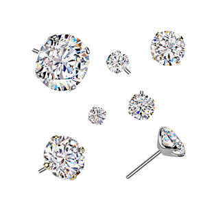 Ozdobná část k PUSH IN piercingu Moissanit TITAN, 1ct (6,5mm)