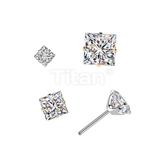 Ozdobná část k PUSH IN piercingu s Moissanitem TITAN, 0,06ct (2x2mm)