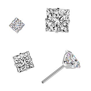 Ozdobná část k PUSH IN piercingu s Moissanitem TITAN, 0,06ct (2x2mm)