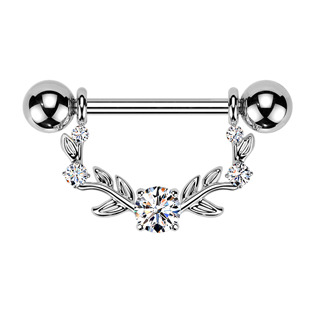 Ozdobný piercing do bradavky