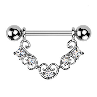 Ozdobný piercing do bradavky