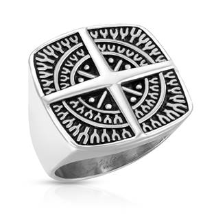 Pánský ocelový prsten kompas
