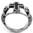 Pánský ocelový prsten s křížem