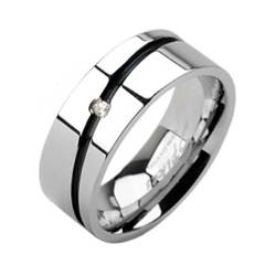Pánský snubní ocelový prsten, šíře 8 mm, vel. 65
