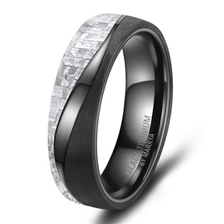 Pánský snubní prsten BLACK TITANIUM + Karbon