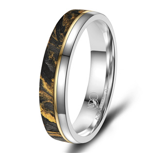 Pánský snubní prsten chirurgická ocel + karbon