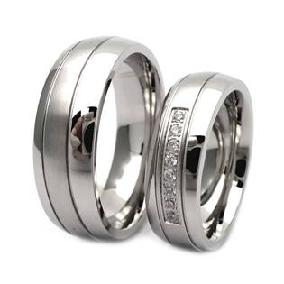 Pánský snubní prsten ocel, šíře 6 mm, vel. 62