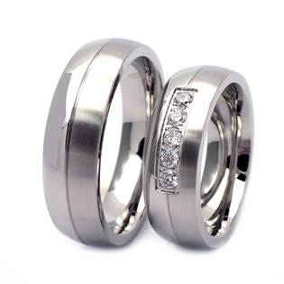 Pánský snubní prsten ocel, šíře 6 mm, vel. 62