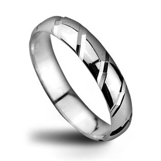 Pánský stříbrný snubní prsten, šíře 4 mm