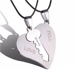 Párové ocelové náhrdelníky "I LOVE YOU"