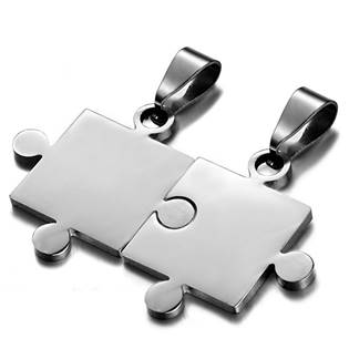Párové přívěšky chirurgická ocel puzzle - 2 kusy