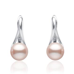 Perlové náušnice – lososově růžové přírodní perly