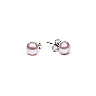 Perlové náušnice – růžovofialové přírodní perly 5,5-6 mm