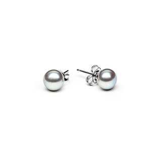 Perlové náušnice – šedé přírodní perly 6,5-7 mm