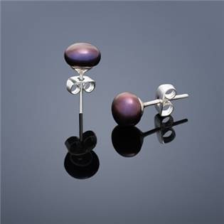 Perlové náušnice Buka malé – fialové perly