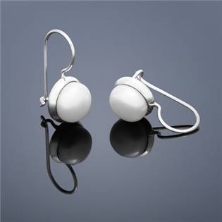 Perlové náušnice Buka střední – bílé perly