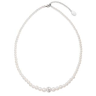 Perlový náhrdelník bílý s Preciosa krystaly